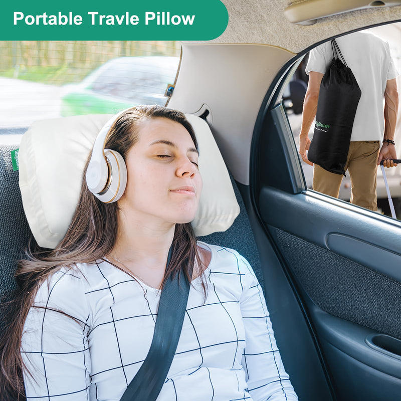 [Australia] - ibigbean Ear Piercing Pillow - Breathable Big Ear Hole Pillow - with Satin Smooth Pillowcase - 15.9''L x 11''W x 4''H - Come with Portable Backpack White-satin 1 Ear Hole - 15.9''L x 11''W x 4''H 