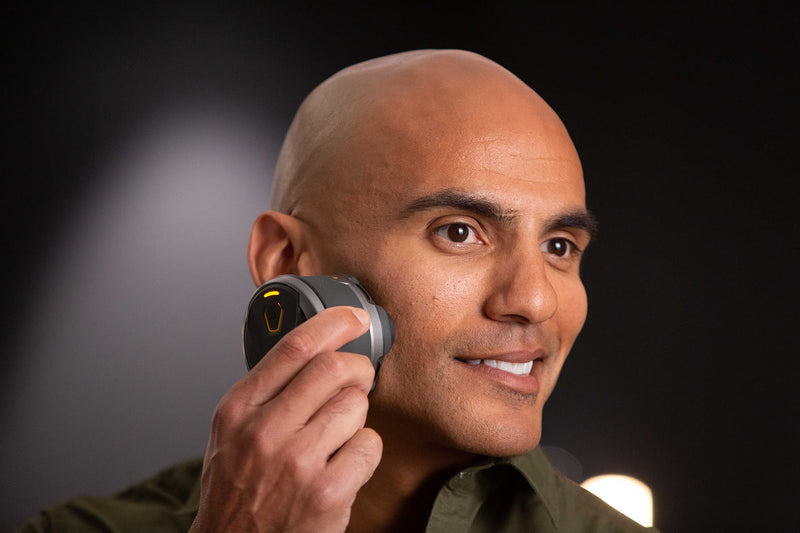 [Australia] - Microtouch Titanium Electric Head Shaver - Rechargeable Head and Face Shaver for Men, Cordless Razor, Hypoallergenic Wet/Dry Shaving, Precision Head Trimmer, Lithium Power, Battery Powered 