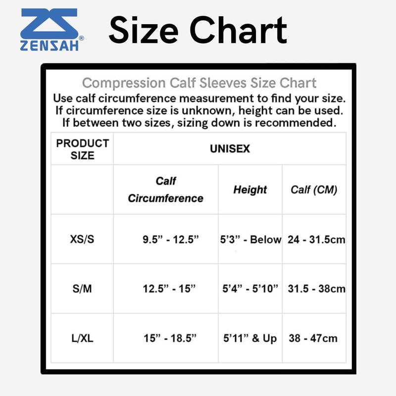 Zensah Running Leg Compression Sleeves - Shin Splint, Calf Compression Sleeve Men and Women Small-Medium White