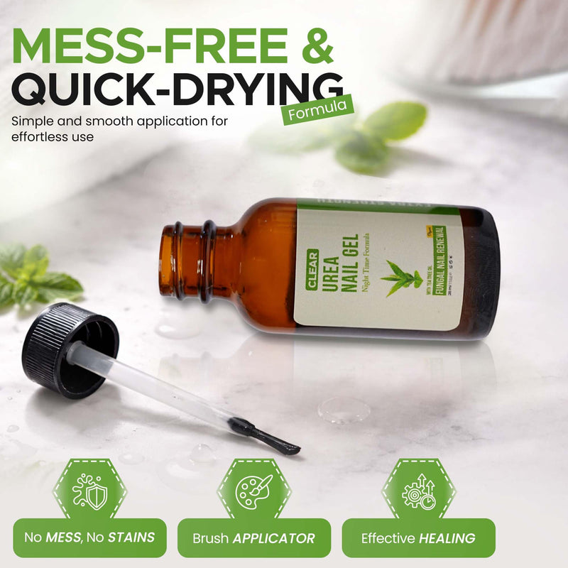 CLEAR Urea Nail Gel with Tea Tree Oil Made in USA, Night Time Formula | Urea Nail Gel Softens, Hydrates & Repairs Nails –Urea Gel with Fast & Visible Results, Trusted by Health Professionals Green Tea Tree