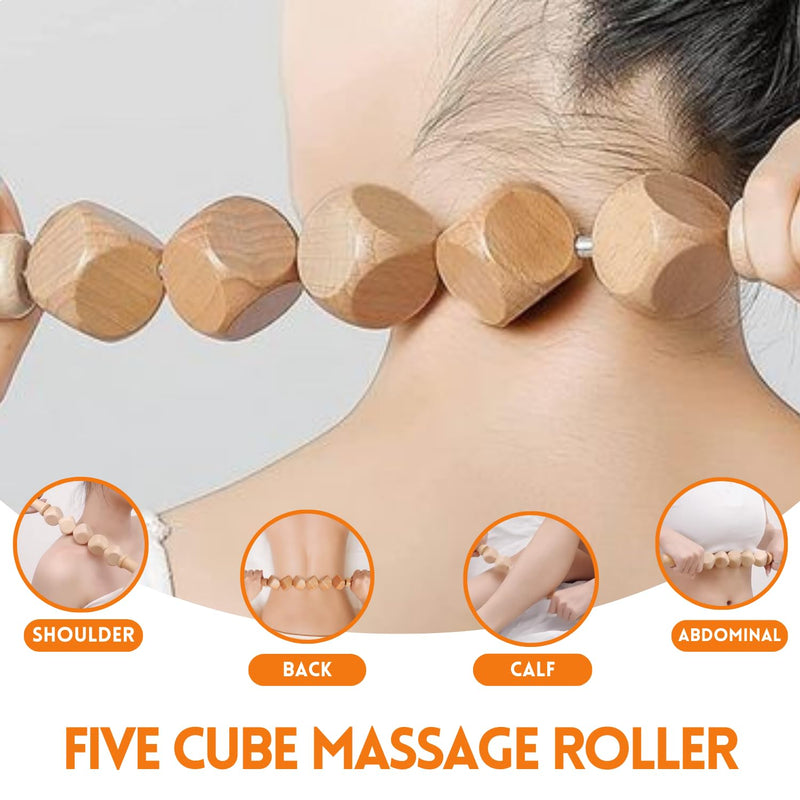 [Australia] - Wood Therapy Massage Tools, Maderoterapia Kit with Lymphatic Drainage Massager, Wooden Body Sculpting Tools, Pain Relief Wooden Massage Roller, Wood Therapy Tools for Body Sculpting & Shaping (5Pcs) 