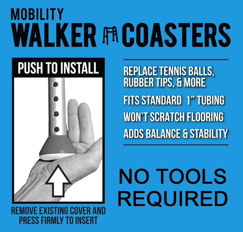 [Australia] - Walker Coasters, Medical Accessories, Storm Gray, 2 Count 