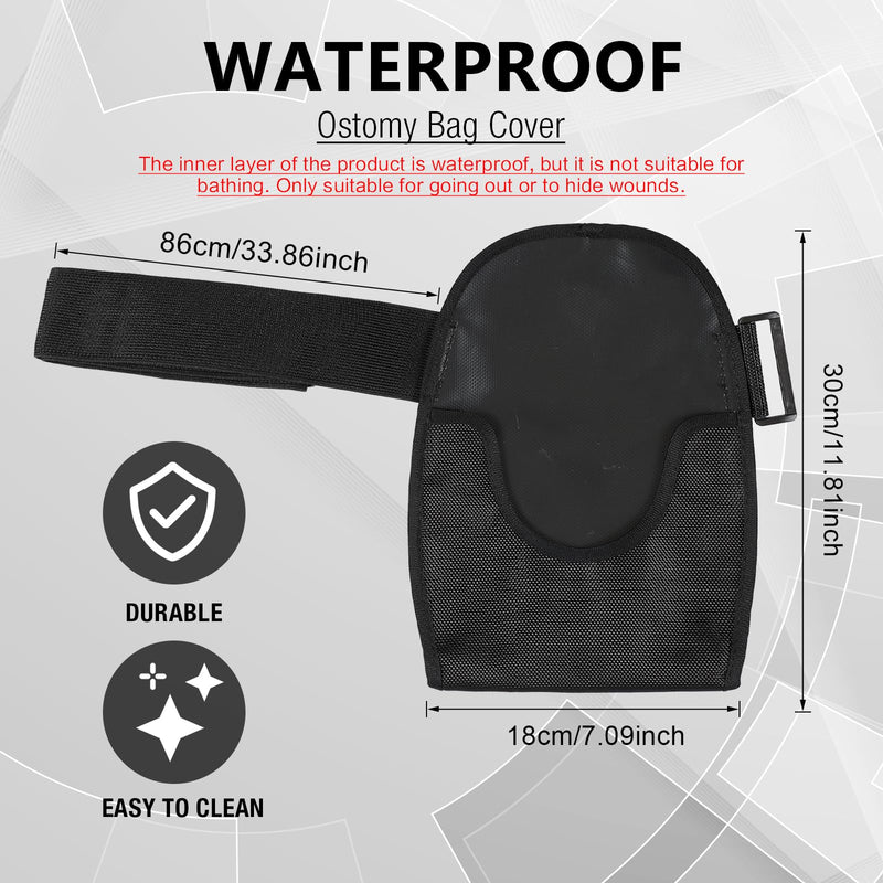 [Australia] - 2 Pcs Ostomy Bag Covers with Adjustable Belt Waterproof Ostomy Shower Cover Universal Opening Washable Pouch Liner for Women Men Stoma Urostomy Ileostomy Recover 