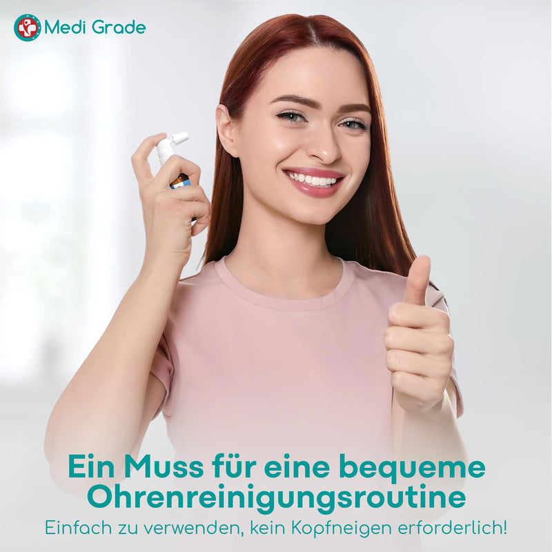 [Australia] - Medi Grade Olive Oil Spray Earwax Remover Spray for Clogged Ears, 20 ml - 100% Natural, Softens Hardened Earwax and Deposits - Over 50 Effective Ear Cleaning Spray 