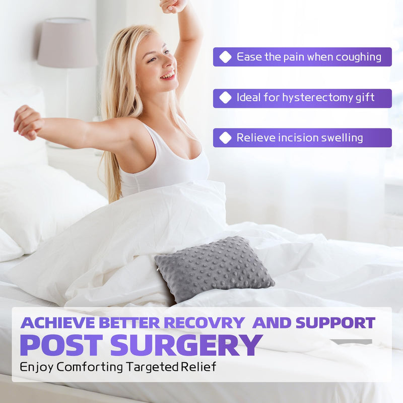 Hysterectomy Recovery Pillow with Hot/Cold Pack Pocket - Abdominal Surgery Recovery Pillow for Women, C-Section & Tummy Tuck Must Haves, Post Op Support Cushion (Grey) Grey