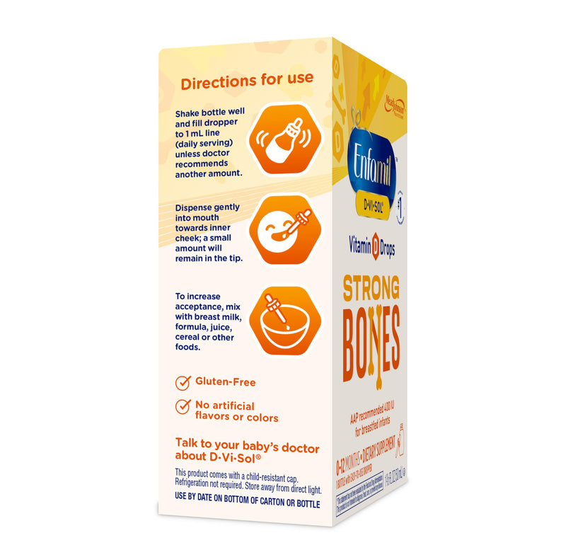 [Australia] - Enfamil Baby Vitamin D-Vi-Sol Liquid Vitamin D Drops, Supports Strong Teeth & Bone Development, 50mL Bottle 1.69 Fl Oz (Pack of 1) 