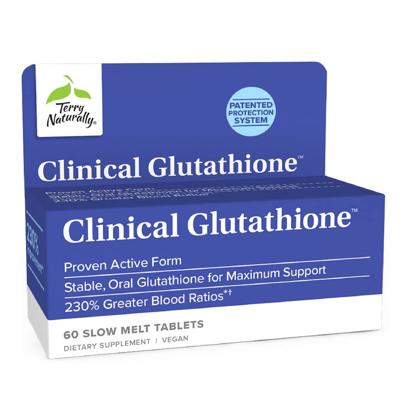 [Australia] - Terry Naturally Clinical Glutathione - 60 Slow Melt Tablets - Stable 300 mg L-Glutathione Supplement - Non-GMO, Vegan, Gluten Free - 30 Servings 1 