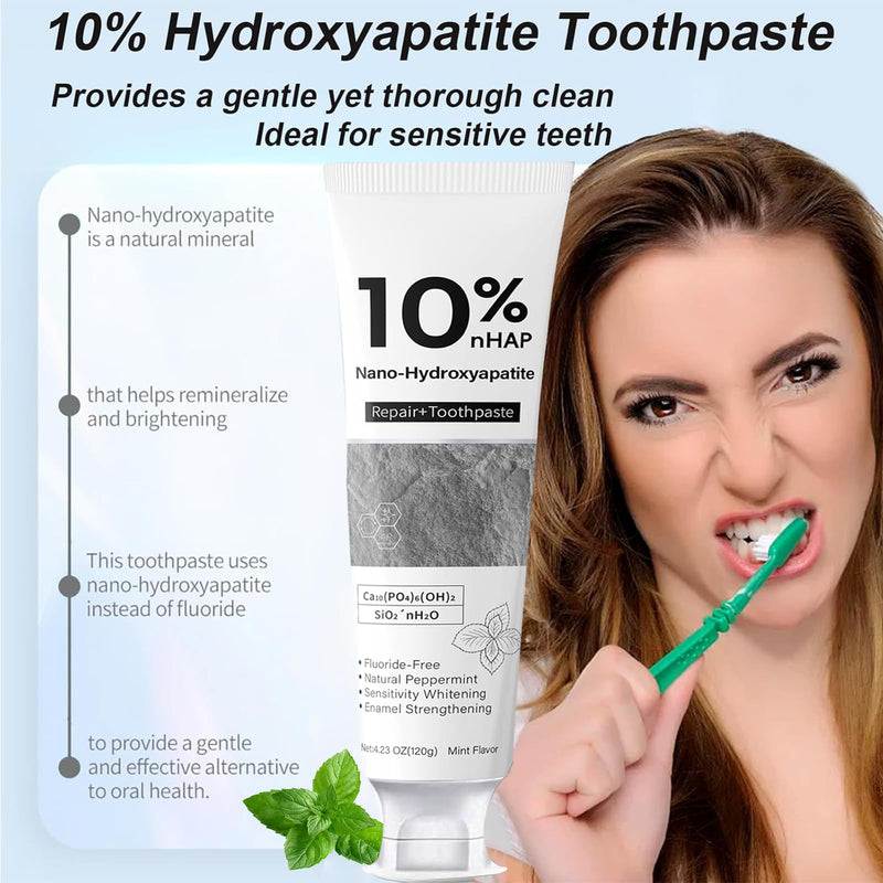 [Australia] - Nano-Hydroxyapatite Toothpaste, New Upgraded Formula, Strengthens Enamel,Fluoride-Free Toothpaste ，Gentle on Sensitive Teeth 4.23oz 2pc 2pcs 