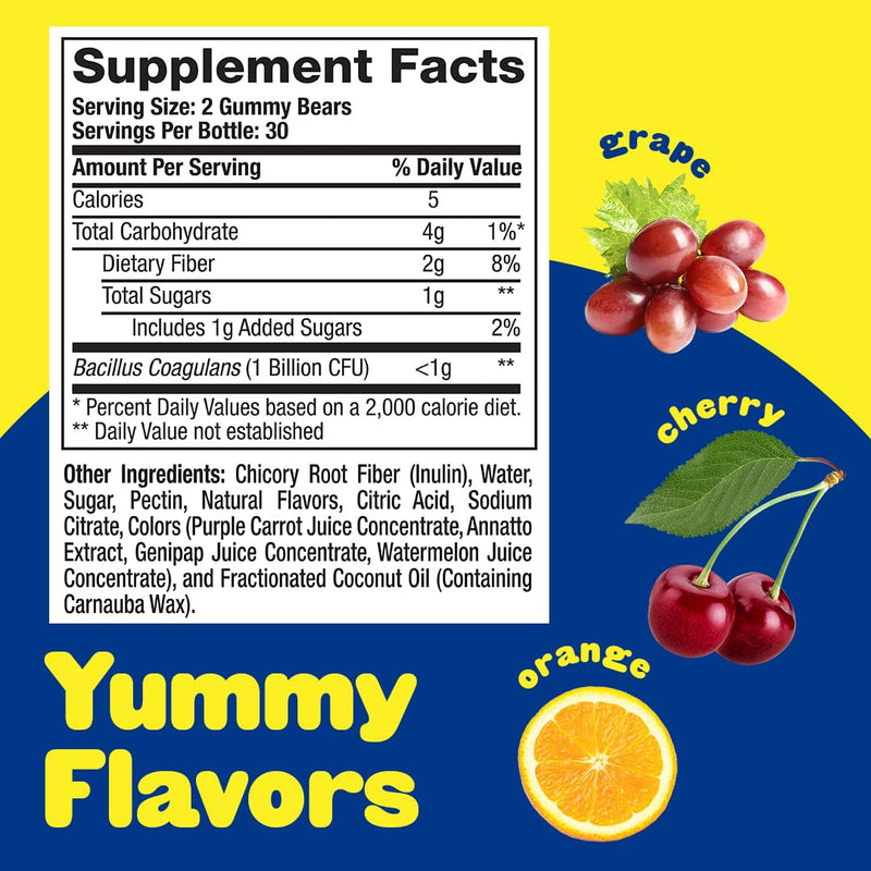 L'il Critters Kids Probiotic Digestive Gummy Grape Cherry Orange 60 Count and Immune C Vitamin Gummy Orange Lemon Cherry 190 Count Bundle