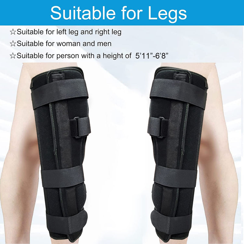 [Australia] - 3-Panel Knee Immobilizer Full Leg Support Brace, Aluminum alloy Straight Knee Splint - for Knee Pre-and Postoperative & Injury or Surgery Recovery (Update Size L) Update Large 