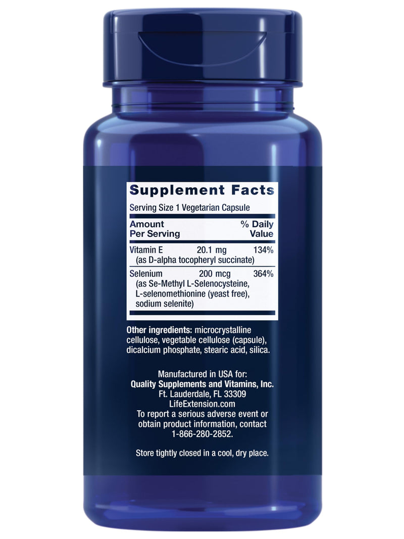 Life Extension Super Selenium Complex with Vitamin E Cellular Health Capsules (100 Count) and Vitamin D3 5000 IU Bone & Brain Health Softgels (60 Count)