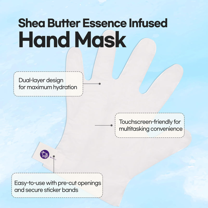 [Australia] - Epielle Intensive Repairing Hand & Foot Masks (6 Gloves & 6 Socks), Repair and Moisturize Dry Hands & Cracked Heels with Coconut Oil & Milk Extract, Korean Skin Care, Spa Self Care Gifts for Women Glove & Socks-12pk 