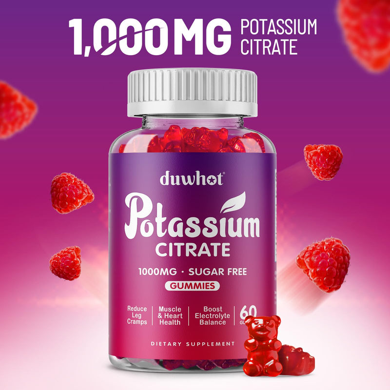 [Australia] - Potassium Citrate 1000mg Gummies, Potassium Supplement for Adults Women & Men, Support Leg Cramps & Muscle Health, 60 Chewables 1 