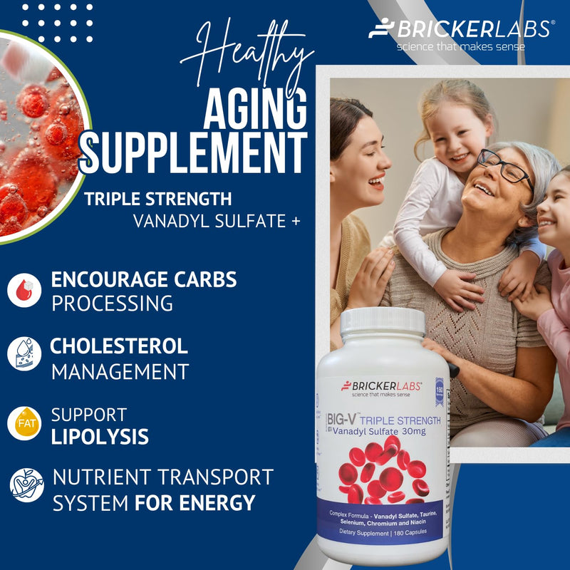 [Australia] - Big-V Triple Strength Vanadyl Supplement: Vanadyl Sulfate 30 mg, Taurine 600 mg, Selenium, Chromium and Niacin, Blended Mineral Supplement, 180 Capsules 180 Count (Pack of 1) 