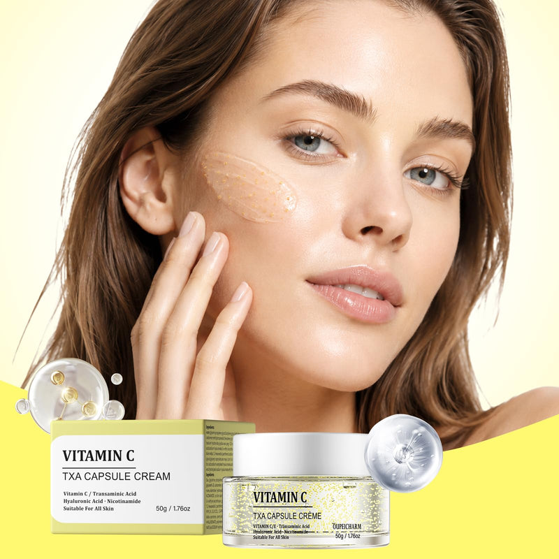 Vitamin C Txa Capsule Face Cream,Moisturizer Capsule Facial Cream 1.76 OZ | Hydrating Day Night Use Vitamin C Txa Cream Sensitive