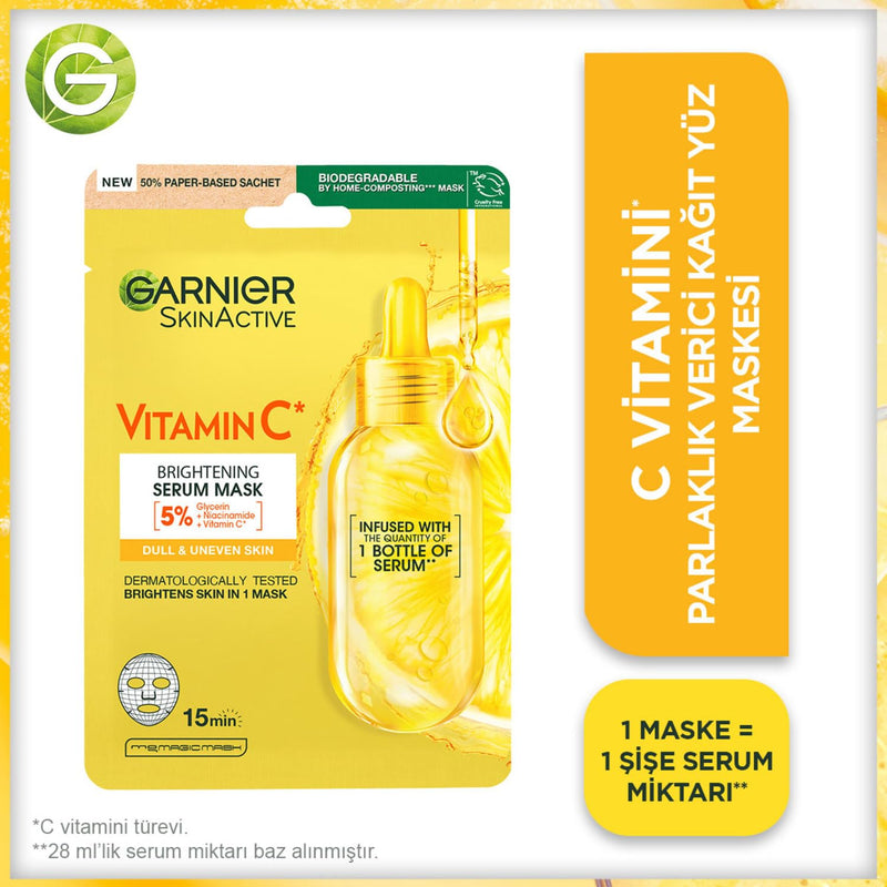 Garnier Vitamin C Super Hydrating Sheet Mask, 6 Count