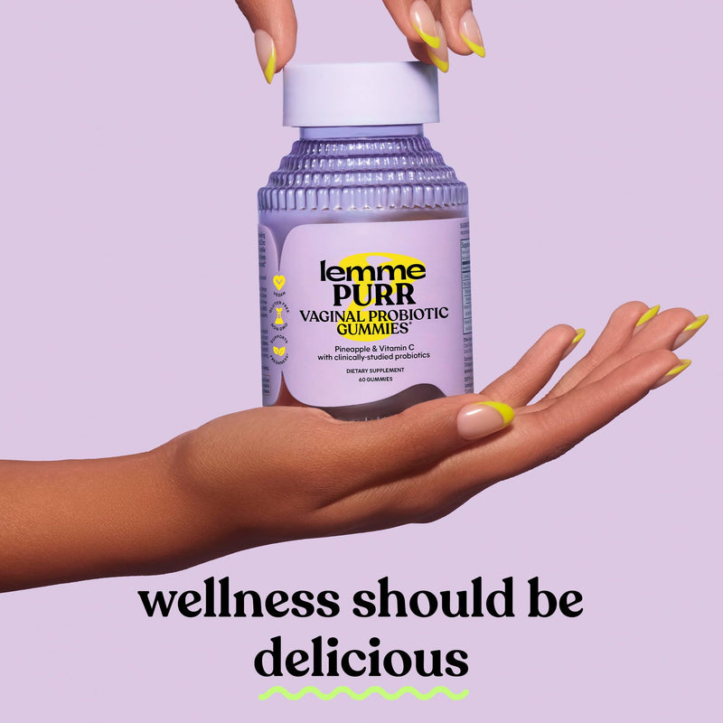 [Australia] - Lemme Purr Vaginal Probiotic Gummies for Women - Balanced pH, Healthy Odor, Yeast Balance & Flora Support + Vitamin C for Immune Health - Tasty Pineapple (60 Count) 60 Count (Pack of 1) 