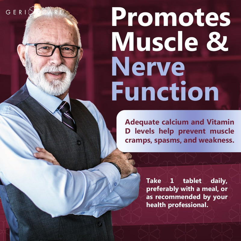 GeriCare Vitamin D-3 (10 mcg 400 IU) & Calcium (25 Mg) Dietary Supplement Tablets – Essential Bone Health, Muscle Function & Immune Support – 100 Count (Pack of 1) 100 Count (Pack of 1) Vitamin D 10mcg