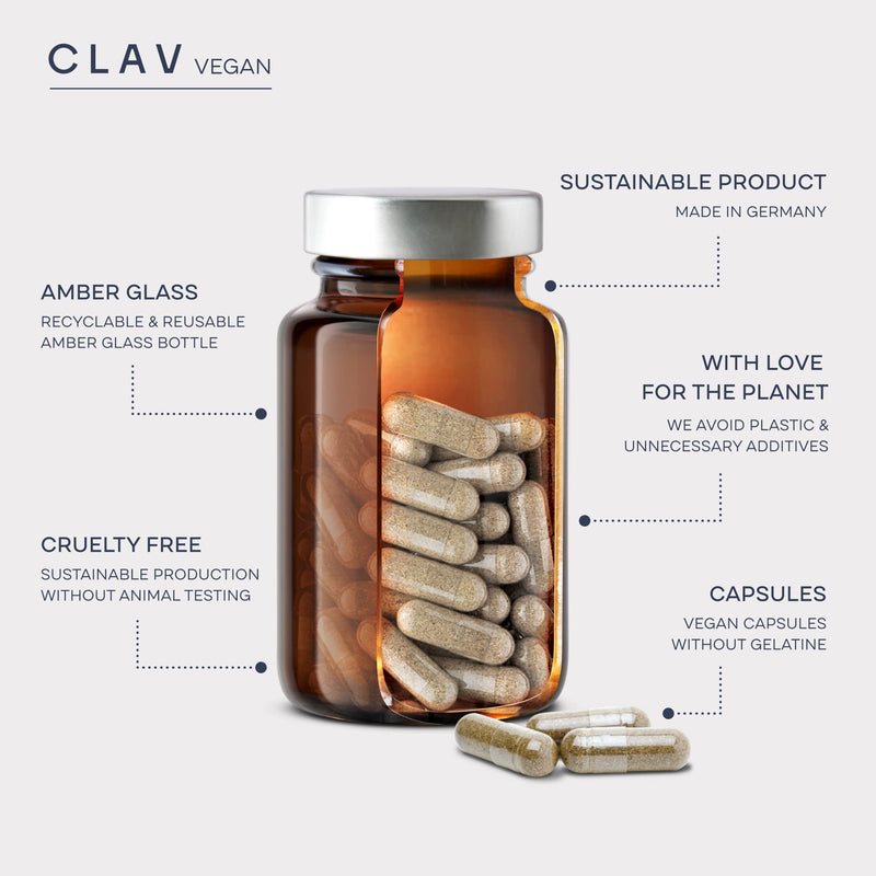[Australia] - CLAV¬Æ Siberian Ginseng - 900mg Eleuthero Root Powder - Energy Supplement - Reduction of Tiredness & Fatigue - 60 Ginseng Capsules - Made in Germany 