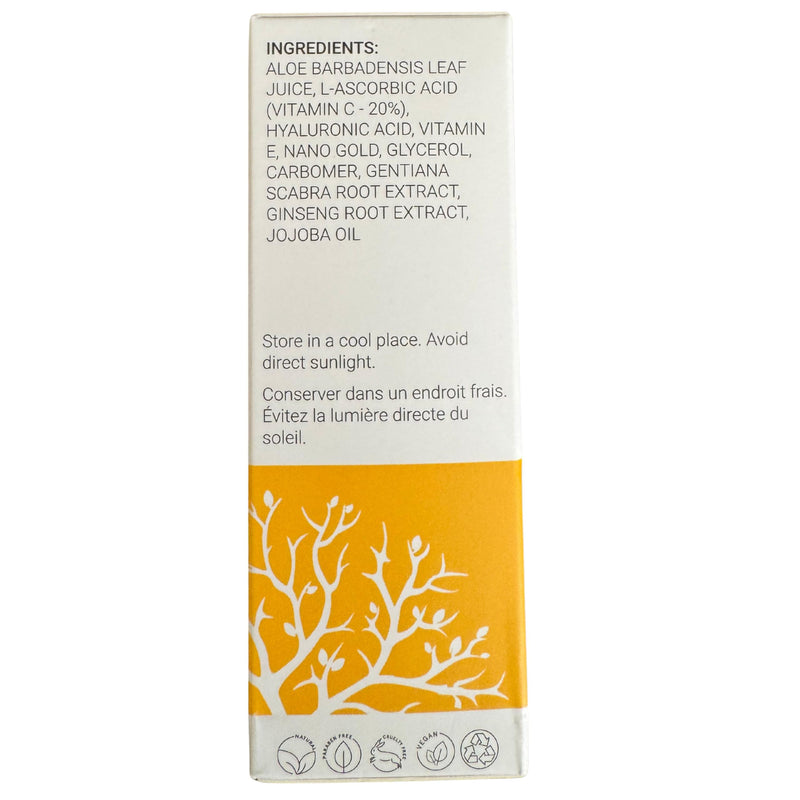 Organic Vitamin C Face Serum with 24K Gold Flakes, Hyaluronic Acid, Vitamin E - Vit C Facial Serum - Acne Scar Treatment, Dark Spot Corrector, Anti Aging & Brightening - Formulated in San Francisco