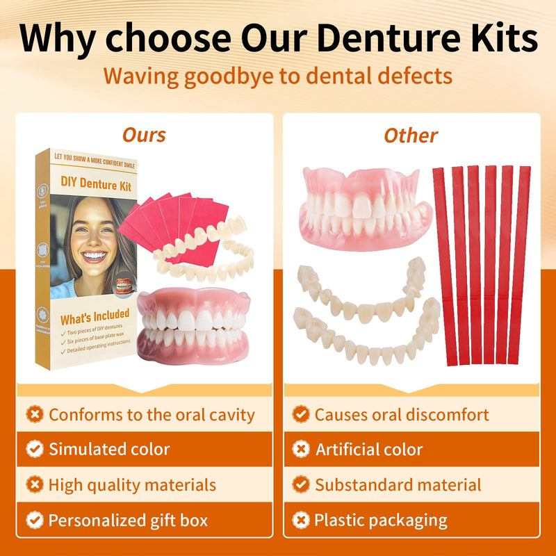 [Australia] - Denture Do it Yourself Full Set of Top and Bottom Fake Teeth to Create Your Perfect Smile at Home-NN03 