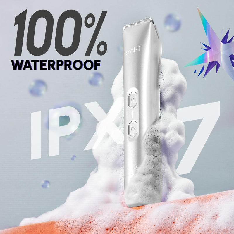 [Australia] - Dual Head Bikini Trimmer for Women - Electric Razor for Body & Facial Hair, IPX7 Waterproof, Painless Ceramic Blade, Rechargeable, Wet & Dry Use, Travel-Friendly, Gift for Her(White) 