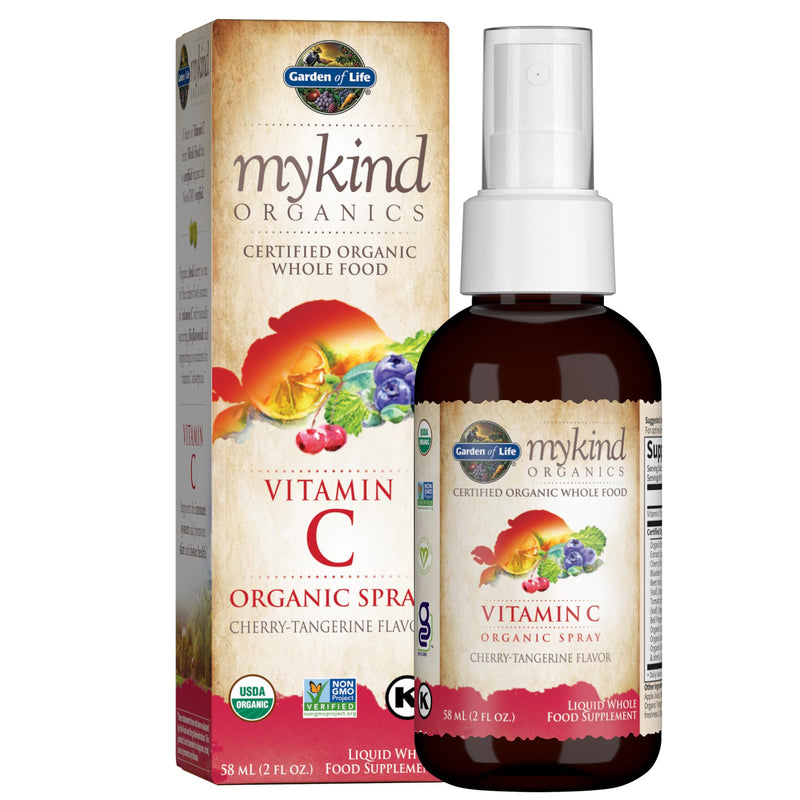 Garden of Life Organic Vegan Vitamin D3 1000 IU Liquid Spray with Omega Oils and Organic Vitamin C Spray for Immune Support, 60mg - 2 fl oz Bottles