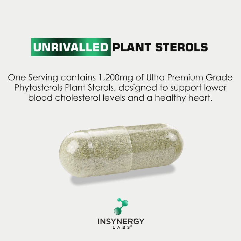 Plant Sterols 1,200mg (Maximum Dose in UK) 180 Capsules, Superior Cholesterol Lowering Supplements (Beta-Sitosterol + Stigmasterol + Campesterol) 3 Form High Strength Complex