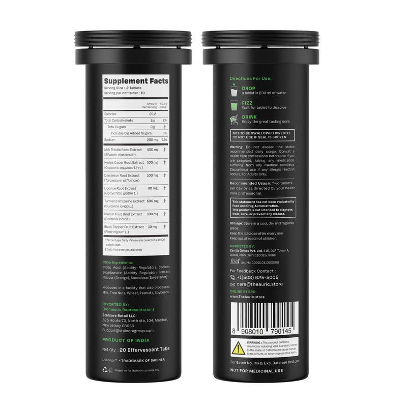 [Australia] - Auric Herbal Liver Support Supplement | Milk Thistle (Silymarin), Turmeric, Garlic, Ginger for Liver Health | Advanced Detox & Cleansing Formula for active Liver | 60 Tablets | Plant Based Gluten-Free 1 Count (Pack of 60) 