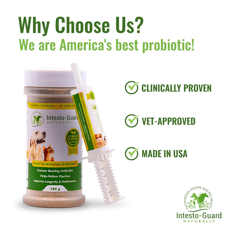 Intesto Guard Probiotics Paste 60ML/60cc Tube for Dogs & Cats Helps with Dog Diarrhea, Immune Supplements, with IgY antibodies & Made in USA - PawsPlanet Australia