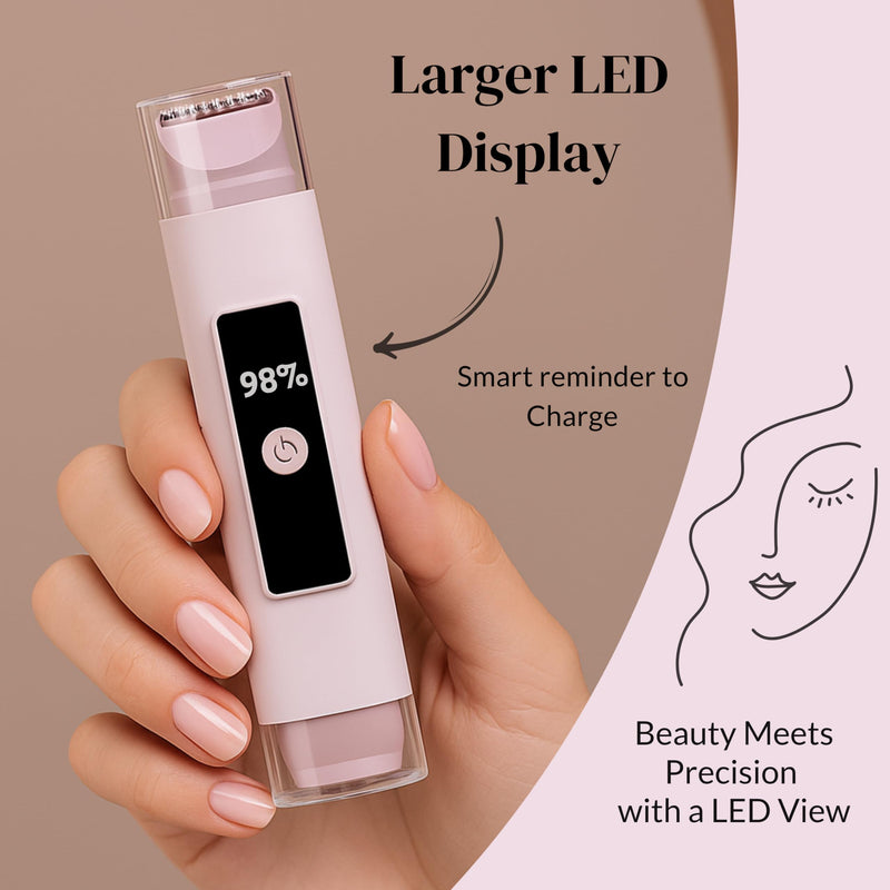 Bikini Trimmer for Women - 2 in 1 Women Electric Shaver Dual Head LED Display IPX7 Waterproof Wet & Dry Use Body Hair Trimmer and Facial Hair Remover for Bikini Underarm, Arm-Body Leg