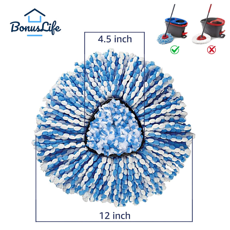 [Australia] - BonusLife 6-Pack Mop Head for O-Ceda RinseClean Spin Mop Refill 2-Tank System Only Easy Cleaning Microfiber Replacement 