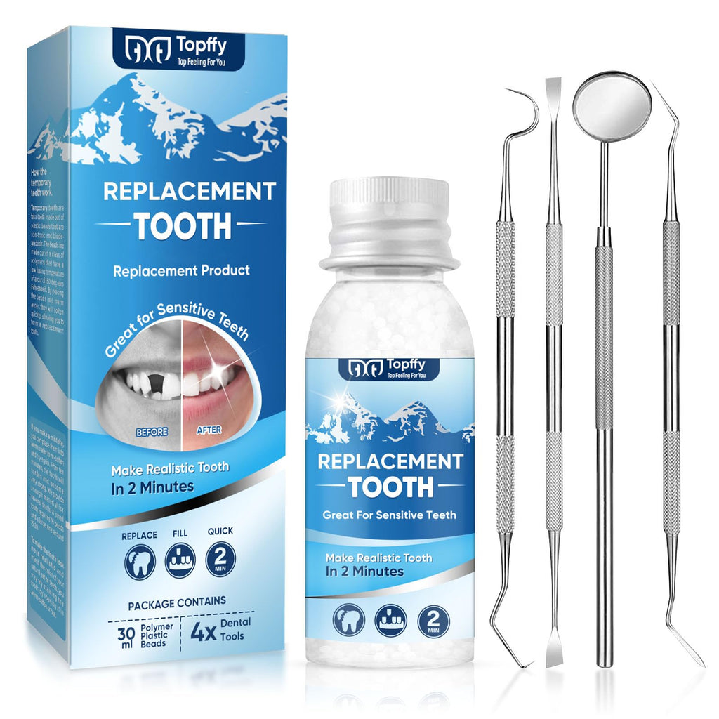 Tooth Repair Kit,Teeth Replacement Kit Glue for Fixing The Missing and Broken Tooth Replacements Suitable for Men and Women, Tooth/Dark Purple Blue/Tooth