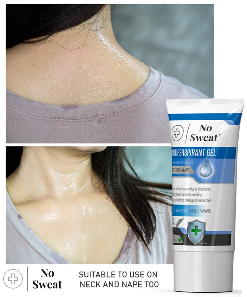 No Sweat Antiperspirant Gel 50 ML - Suitable Usage For Face-Neck-Nape Helps Prevent Excess Facial Sweating and Facial Shining-Suitable For Active Work and During Gym