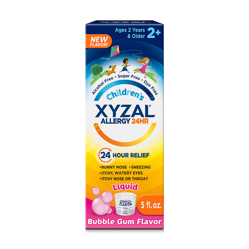 Xyzal Children's Oral Solution 24-Hour Allergy Relief for Kids, New Bubble Gum Flavor, 5 Fl. oz. (Alcohol-free, Sugar-free & Dye-free) Bubblegum 5 Fl Oz