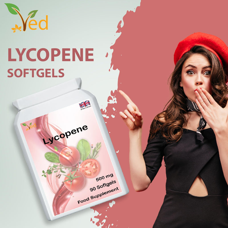 Ved Lycopene 500 mg | 90 softgel, 6 Month Supply.(Pack of 2)