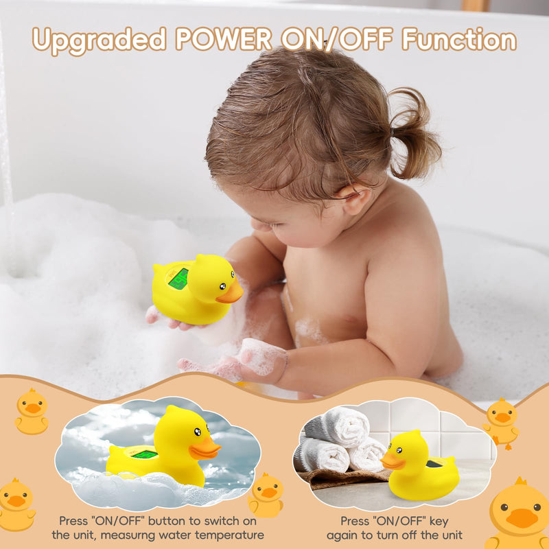 [Australia] - b&h Rechargeable Baby Bath Thermometer, Digital Floating Shower Thermometer for Infant Bathtub and Room, Upgraded Turn Off Function, Fast Temperature Reading, Safety Newborn Bath Time Toy (Baby Duck) baby duck 