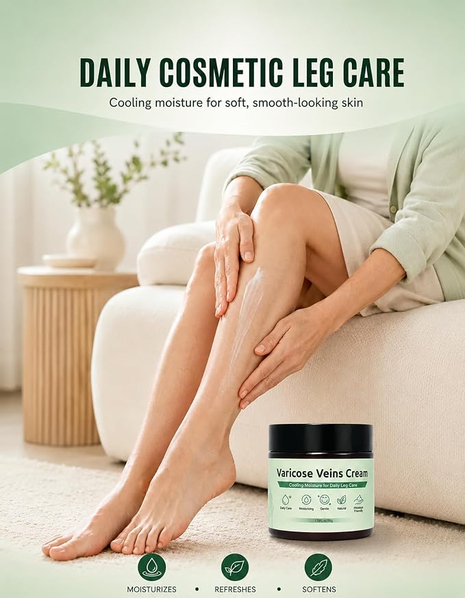 Varicose Veins Cream, Varicose Veins Treatment for Legs, Improves the Appearance of Leg, Repair Spider Veins, Strengthen Capillary Health, Promote Blood Circulation, Relieve Leg Muscle Fatigue, 50g