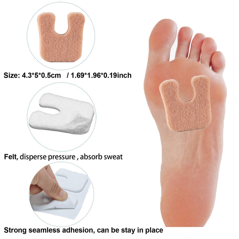 [Australia] - Cushioned Foot Pads with Thick Moleskin - 20 Pieces Meta Pads & Cushions for Metatarsal Areas - For Calluses, Heels & More 