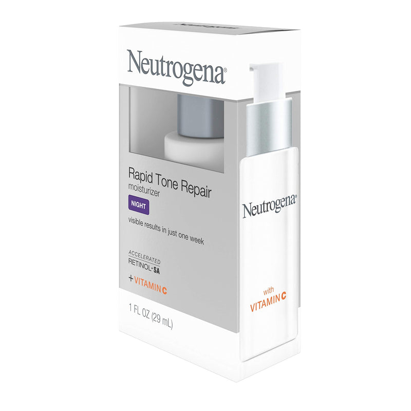 Neutrogena Rapid Tone Repair Night Cream with Retinol, Vitamin C and Hyaluronic Acid - Anti Wrinkle Face and Neck Moisturizer - Vitamin C, Retinol, Glycerin, Hyaluronic Acid, 1 fl. Oz