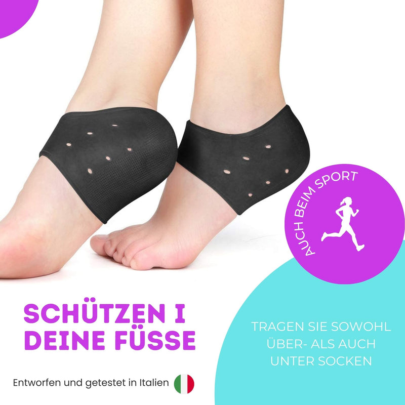[Australia] - 4 x Soft Silicone Gel Heel Protectors for Men and Women, Relieves Heel Pain, Corns and Calluses from Uncomfortable Shoes (White, 4pcs/2 Pairs) 