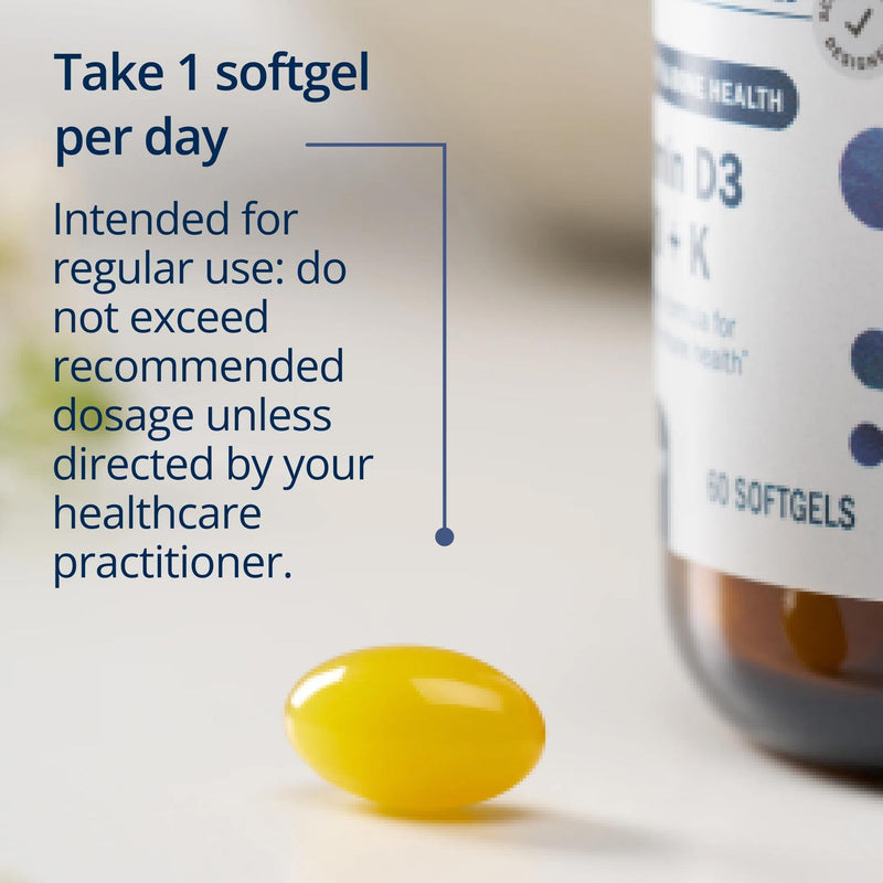 Metagenics Vitamin D3 and Vitamin K2 5,000 IU with MK-7- Vitamin D3 with K2 for Immune Support, Bone & Heart Health-Non-GMO, Gluten-Free-60 Softgels