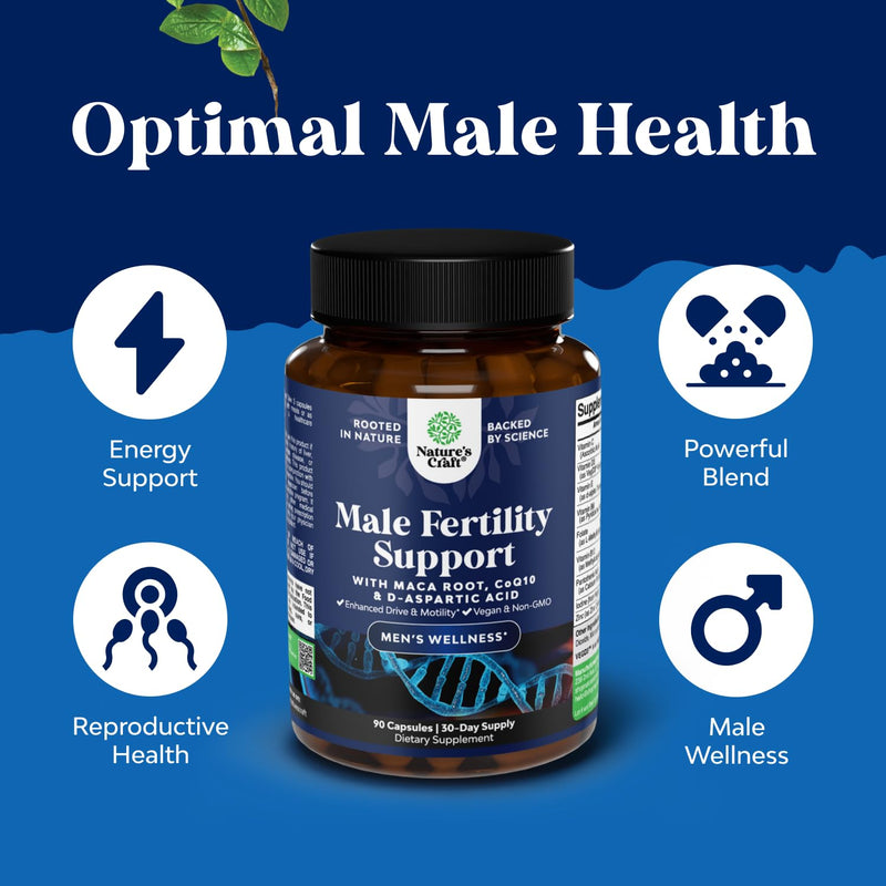 Bundle of Pre Conception Male Fertility Supplement with CoQ10, Maca Root, Methyl Folate & D-Aspartic Acid and Pure Magnesium Glycinate Supplement 400mg Per Serving for Mood Sleep & Relaxation Support