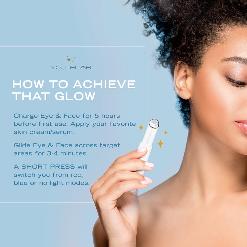 Eye & Face Wand/Tool – Heated Eye Wand with Vibration for Puffiness, Tired Eyes, Brighter Under Area, Redness Relief, Product Absorption, Smoother Skin & Relaxing Massage White