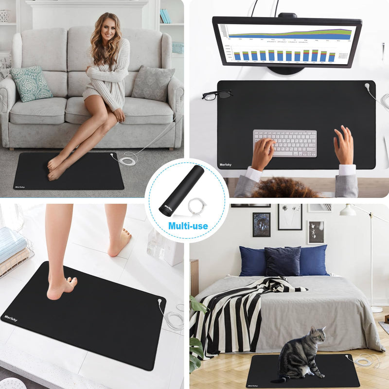 [Australia] - Grounding Mat, Grounding Pads for Feet, Upgraded Non-Slip Conductive Pad for Sleeping, Earth Connected Mats for Bed Desk Home Office(24"x16") 