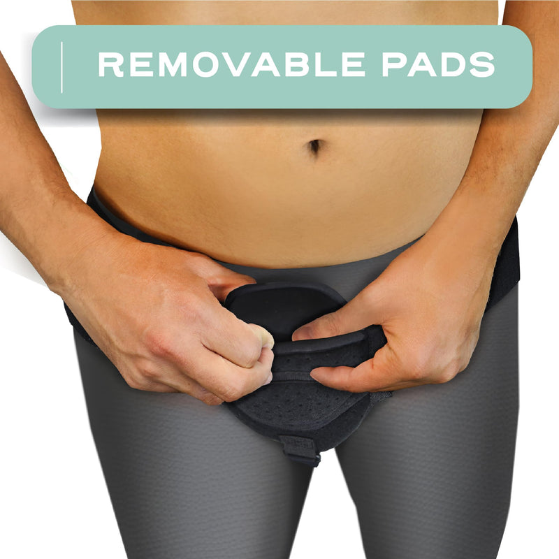 Abdomencare Inguinal Hernia Support Belt for Men & Women with 2 Compression Pads - Hernia Belt for Men Inguinal - for Left or Right Side Inguinal Hernias - Hernia Belts for Men Truss Support - S/M