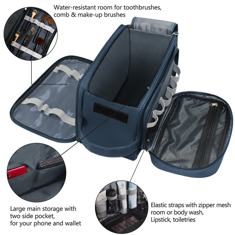 Large Toiletry Bag and PVC Leather Toiletry Bag Blue