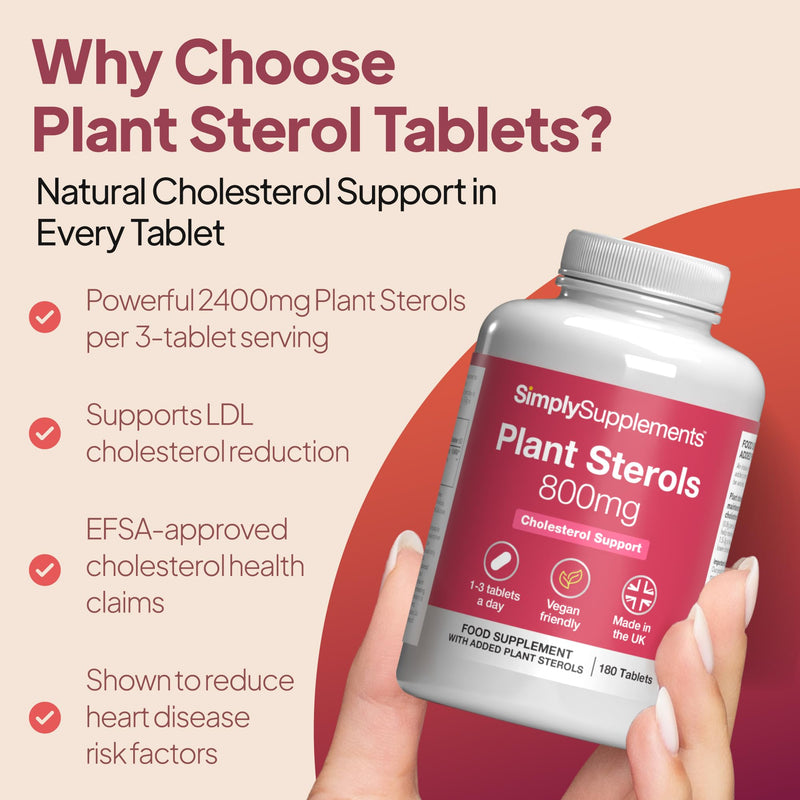 Plant Sterols 2400mg per Serving | Advanced Formula | with Beta-Sitosterol | 360 Vegan Tablets = 4 Months' Supply | Vegan & Vegetarian Friendly | Manufactured in The UK New Label Design
