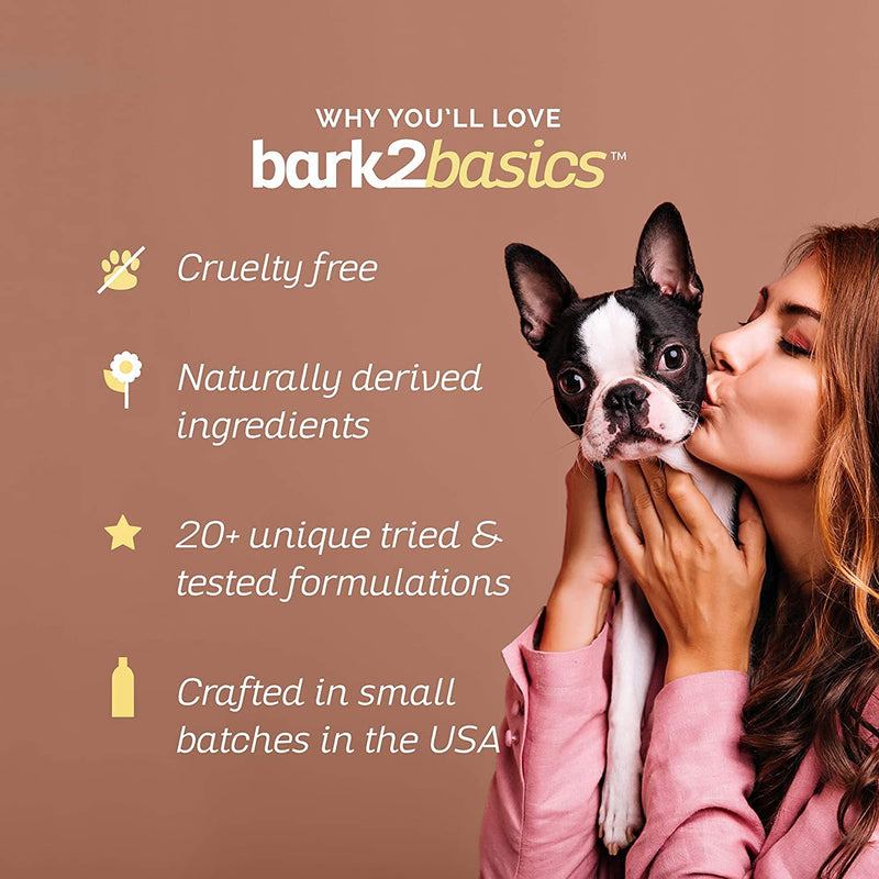 Bark2Basics Blueberry Greek Yogurt Shampoo, 16 oz - Protein Pet Shampoo, Natural Ingredients, Restores Moisture to Dry Coats, Soothes Dry Itchy Skin, 16:1 Concentrated, Professional - PawsPlanet Australia