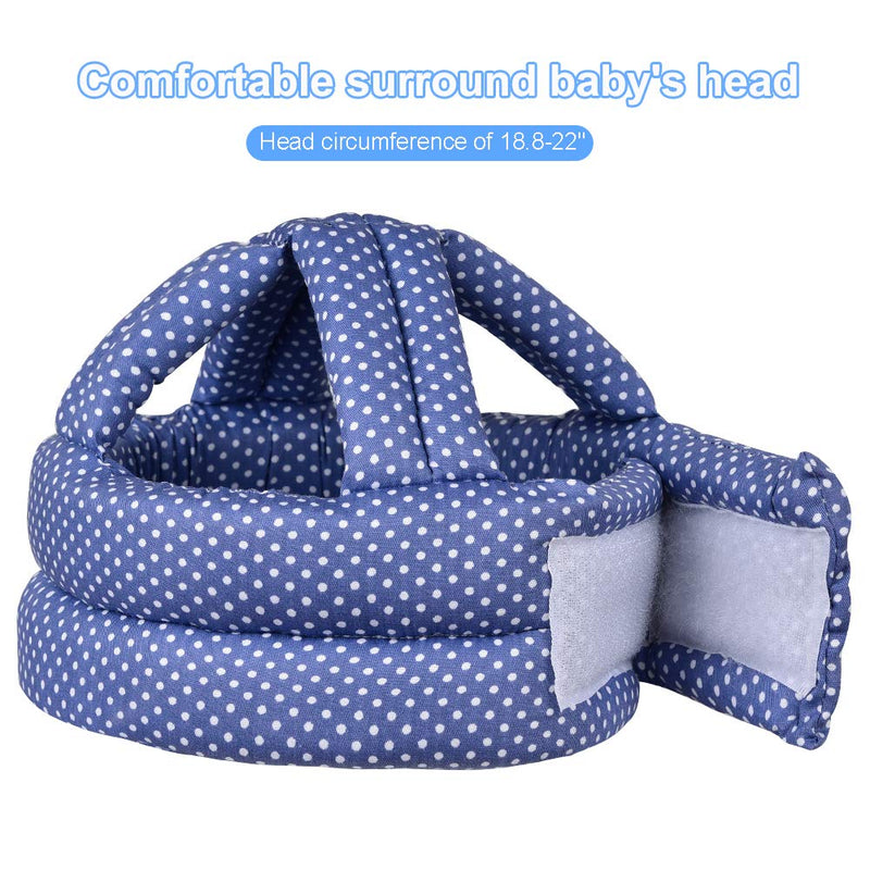 [Australia] - Baby Helmet, Baby Infant Head Helmet for Crawling, Baby Head Protector, Infant Safety Helmet & Walking Baby Helmet, for Age 6-36 months(A) Blue Dots 